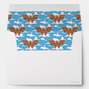WW84   Retro Comic Wonder Woman Logo Cloud Pattern Envelope