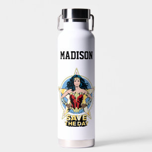 WW84   Save The Day Wonder Woman   Add Your Name Water Bottle