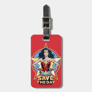 WW84   Save The Day Wonder Woman Retro Comic Art Luggage Tag
