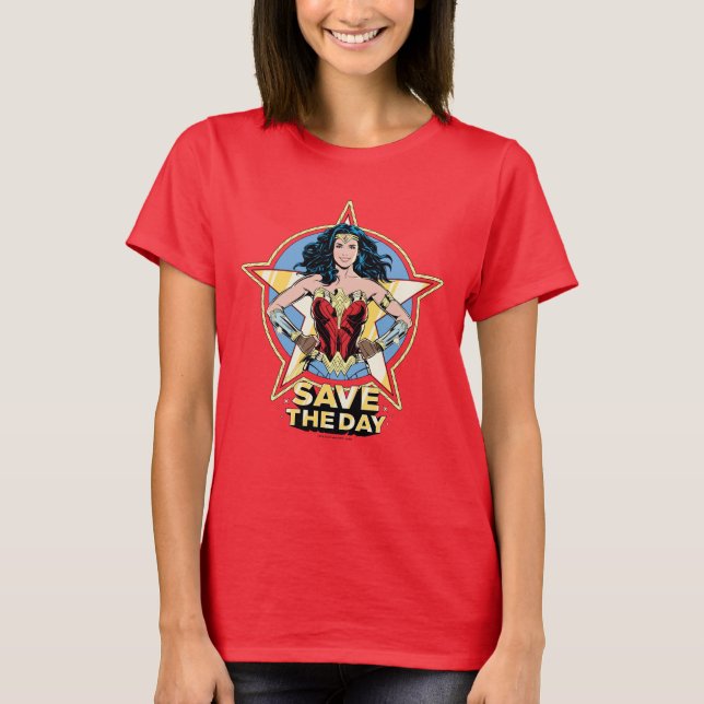 WW84 | Save The Day Wonder Woman Retro Comic Art T-Shirt (Front)