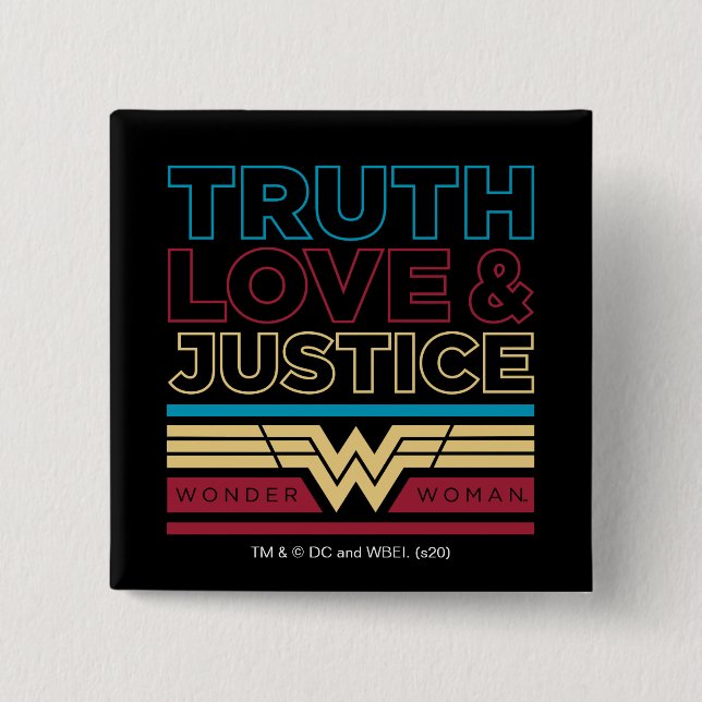 WW84 | Truth Love & Justice Pattern 15 Cm Square Badge (Front)