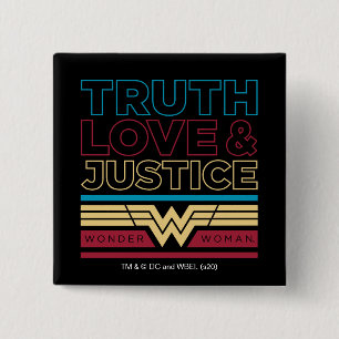 WW84   Truth Love & Justice Pattern 15 Cm Square Badge