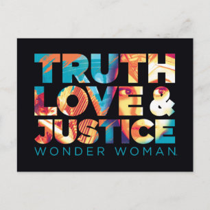 WW84   Truth Love & Justice Wonder Woman Cutout Invitation Postcard