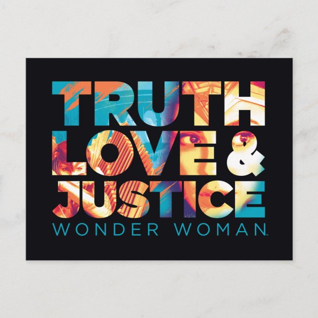 WW84 | Truth Love & Justice Wonder Woman Cutout Invitation Postcard (Front)