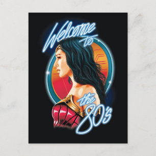 WW84   Welcome To The 80's Wonder Woman Portrait Invitation Postcard