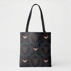 WW84   Wonder Woman Circular Geometric Pattern Tote Bag