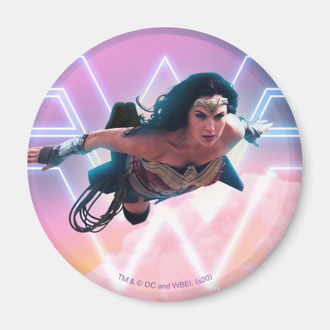 WW84 | Wonder Woman Flying Lo Fi Pastel Graphic Magnet (Front)