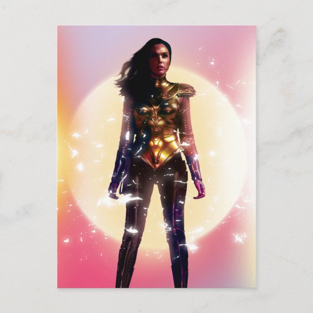 WW84 | Wonder Woman Gold Armor Lo Fi Sparks Photo Invitation Postcard (Front)