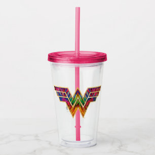 WW84   Wonder Woman Kaleidoscope Logo Acrylic Tumbler