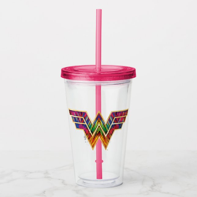 WW84 | Wonder Woman Kaleidoscope Logo Acrylic Tumbler (Front)