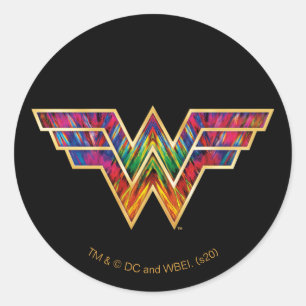 WW84   Wonder Woman Kaleidoscope Logo Classic Round Sticker
