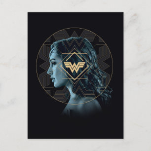 WW84   Wonder Woman Logo Patterned Portrait Invitation Postcard