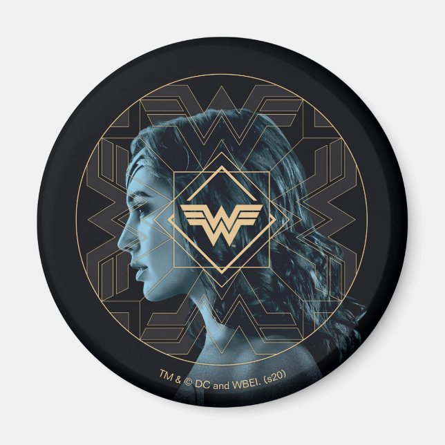 WW84 | Wonder Woman Logo Patterned Portrait Magnet (Front)