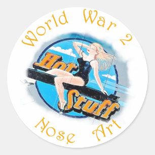 WW 2 Nose Art Classic Round Sticker