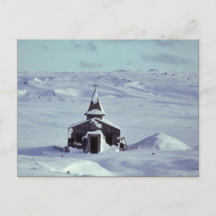 WW II Church in Winter on Amchitka Island Postcard
