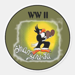 WW II - NOSE ART.. CLASSIC ROUND STICKER