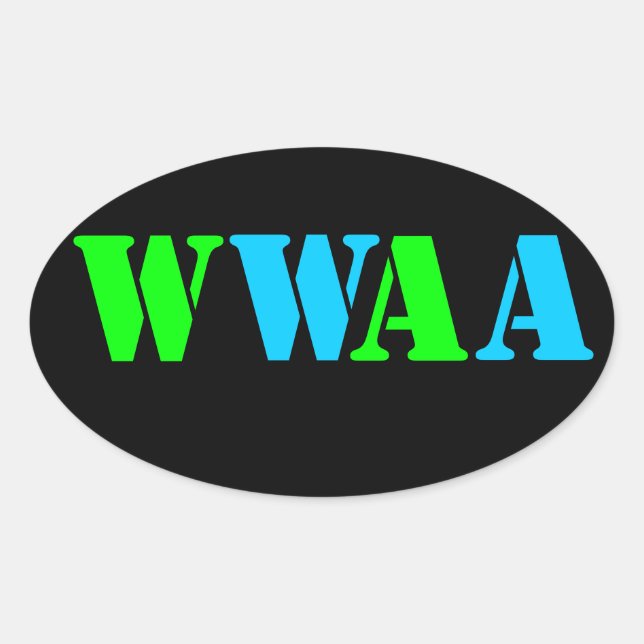 WWAA OVAL STICKER (Front)