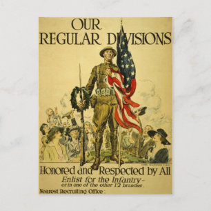 WWI American recruiting poster postcard