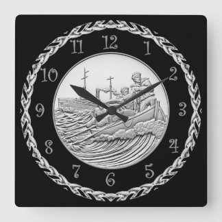 WWI Centennial Medal Coast Guard Coin ~ Square Wall Clock