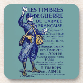WWI French War Stamps Coaster