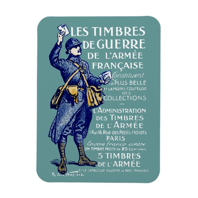 WWI French War Stamps Magnet (Vertical)