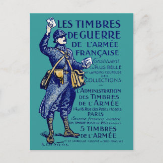 WWI French War Stamps Postcard