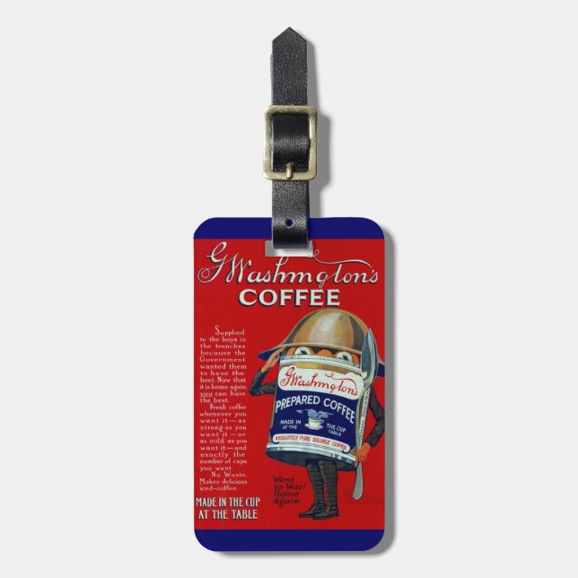 WWI Instant Coffee Ad Luggage Tag (Front Vertical)