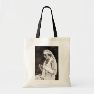 WWI Nurse knitting Sweater Tote Bag