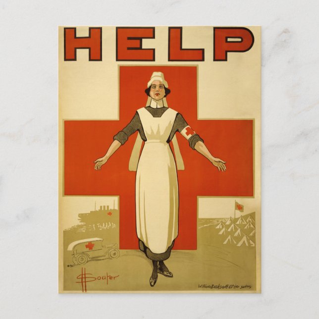 WWI Red Cross Nursen original poster Postcard (Front)
