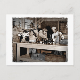 WWII Airmen Armorers Postcard