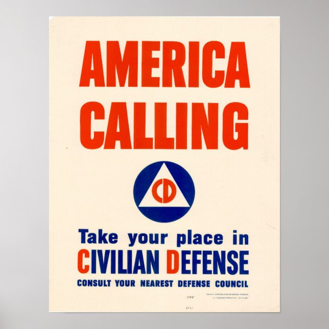 WWII America Calling Poster (Front)