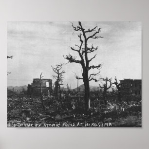 WWII Atomic Bomb Photo of Hiroshima Poster