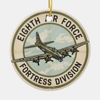 WWII B-17 Eighth Air Force Fortress Division Ceramic Tree Decoration