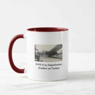 WWII B-29 Bomber on Tarmac Photo Coffee Mug