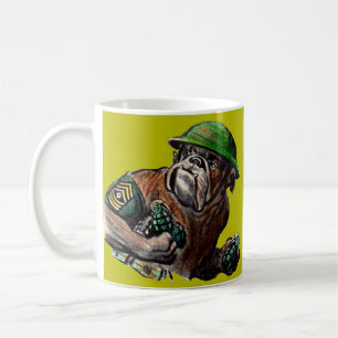 WWII bulldog dog soldier Sgt. Rover Coffee Mug