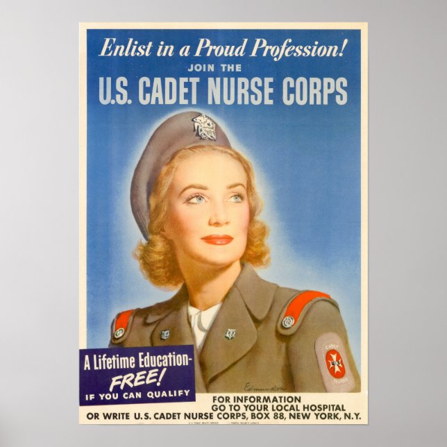 WWII Cadet Nurse Corps Poster (Front)