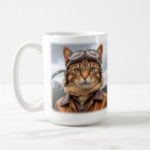 WWII Cat Fighter Pilot Mug