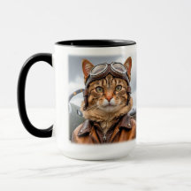 WWII Cat Fighter Pilot Mug