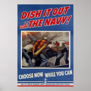 WWII Dish It Out with the Navy Poster