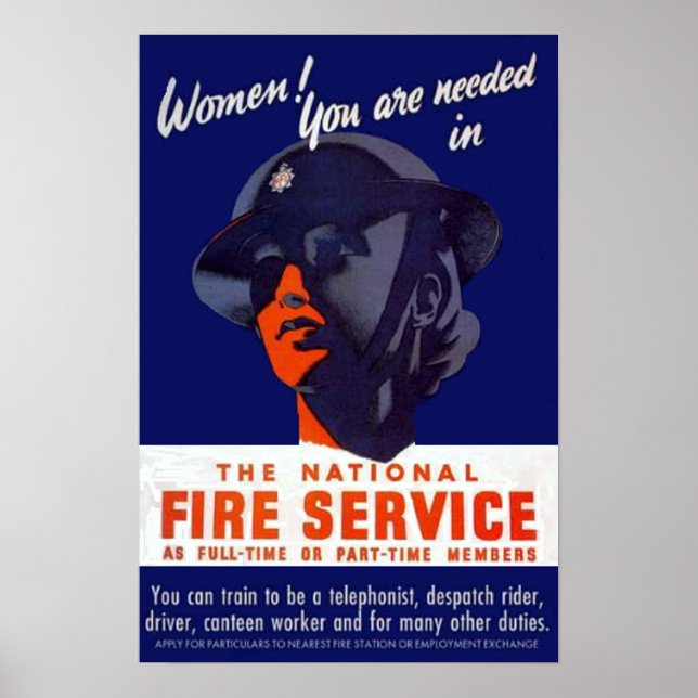 WWII Fire Service Poster (Front)