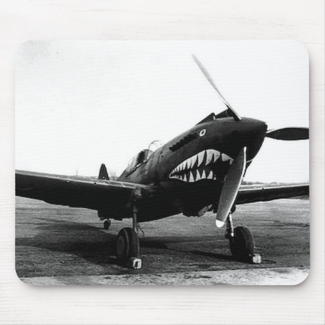 WWII Flying Tigers Curtiss P-40 Fighter Plane Mouse Mat (Front)