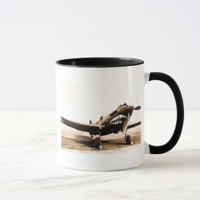 WWII Flying Tigers Curtiss P-40 Fighter Plane Mug (Right)