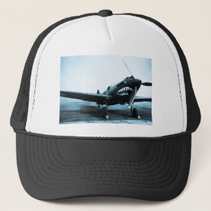 WWII Flying Tigers Curtiss P-40 Fighter Plane Trucker Hat