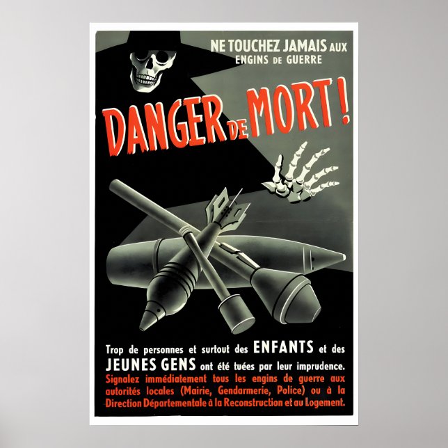 WWII France Poster 1944 Public Warning concerning (Front)