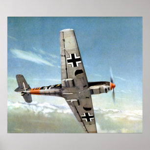 WWII German ME-109 in flight. Poster