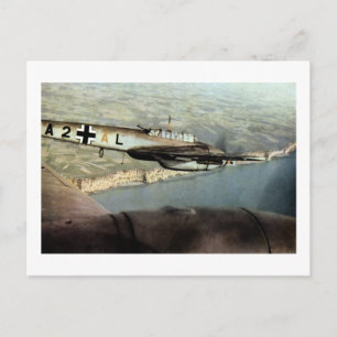 WWII German ME-110 over English Channel Postcard