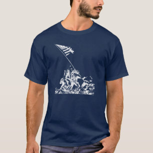 WWII Iwo Jima Flag Raising, white T-Shirt
