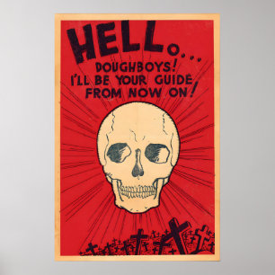 WWII Japanese Propaganda Poster Anti-American