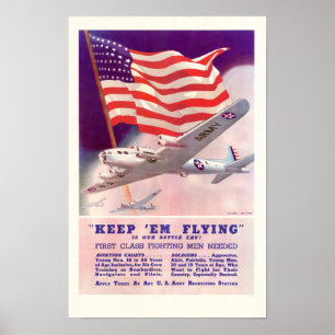 WWII Keep 'Em Flying Poster
