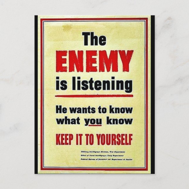 Wwii Listening Postcard (Front)